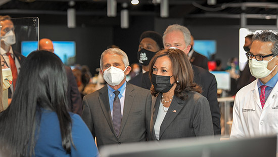 VP Kamala Harris Visits M&T Bank Stadium Mass Vaccination Site