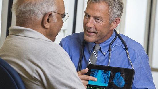 patient with doctor and test results
