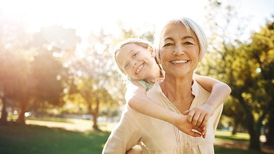 girl with grandmother