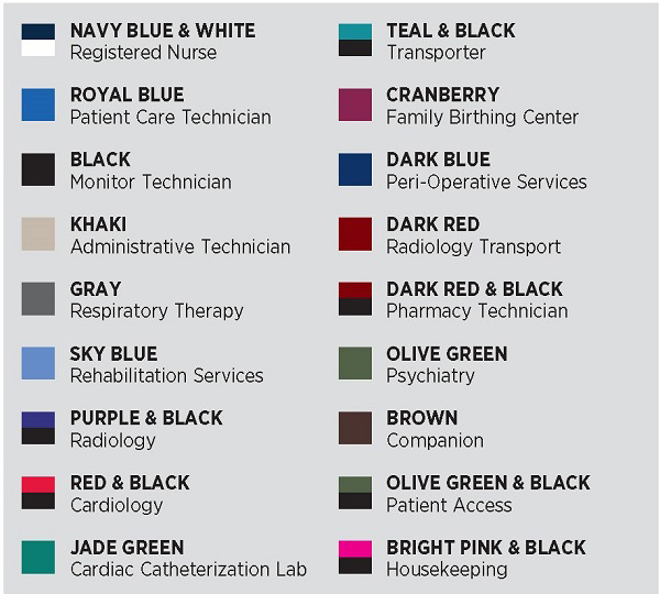 Staff Uniform Colors