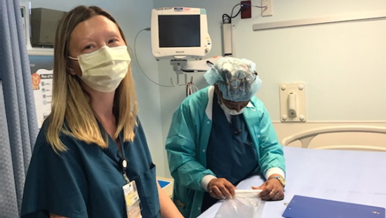 Masked medical professional 