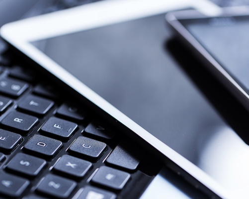 Keyboard, tablet and phone