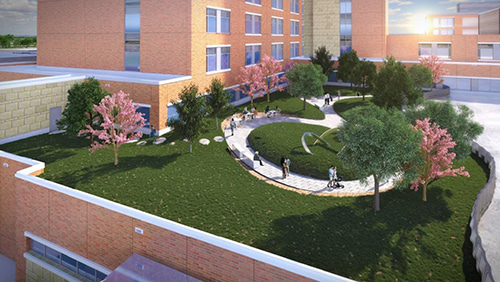 Rednering of new garden at UM Capital Region Medical Center