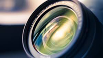 Close shot of a camera lense