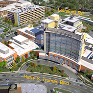 Exterior with Map site plan for UM Capital Region Medical Center