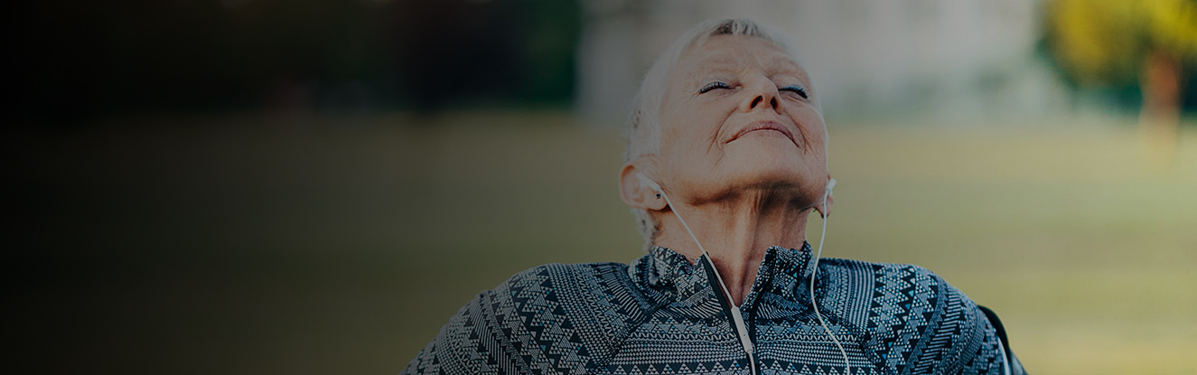 Woman breathing deeply
