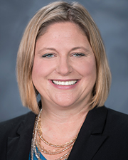 A headshot of the new director of Rehabilitation Services, Erin Scheele.