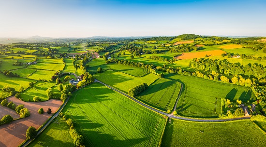 Aerial photo of the countryside