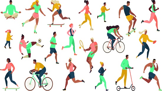 Illustration of people exercising