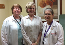 Image of Karyn Staton with the cancer team