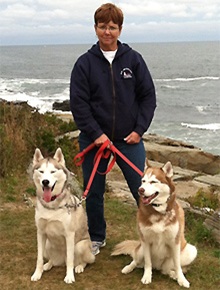 Debra Schuman With her Dogs