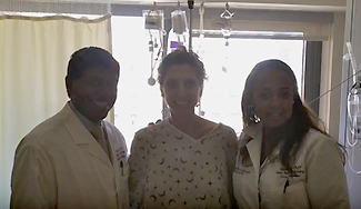 Dr. Suntha, Tiffani and Dana in the hospital