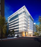 Computer generated image of building entrance