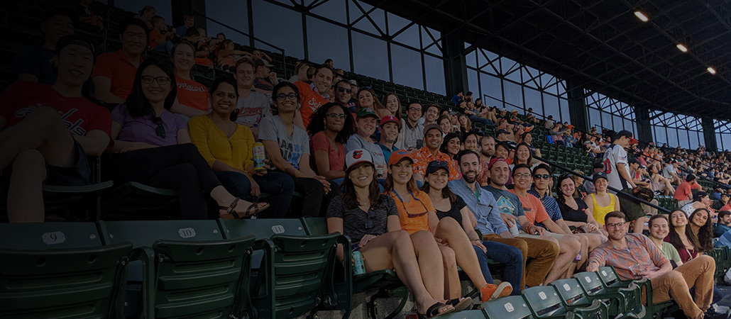 Residents at an Orioles game