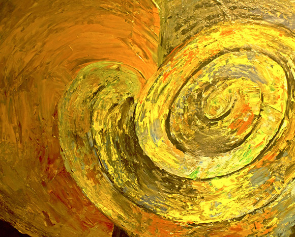 Modern art using orange and yellow