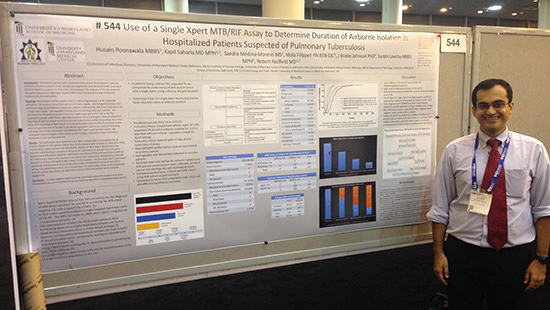 University of Maryland Infectious Diseases fellow with a research board