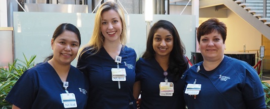 University of Maryland Medical Center's Chona Rizzari, Christina Purificato, Jasmine Noronha and Donna Audia
