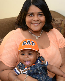 Carolyn McPhaul holds her baby